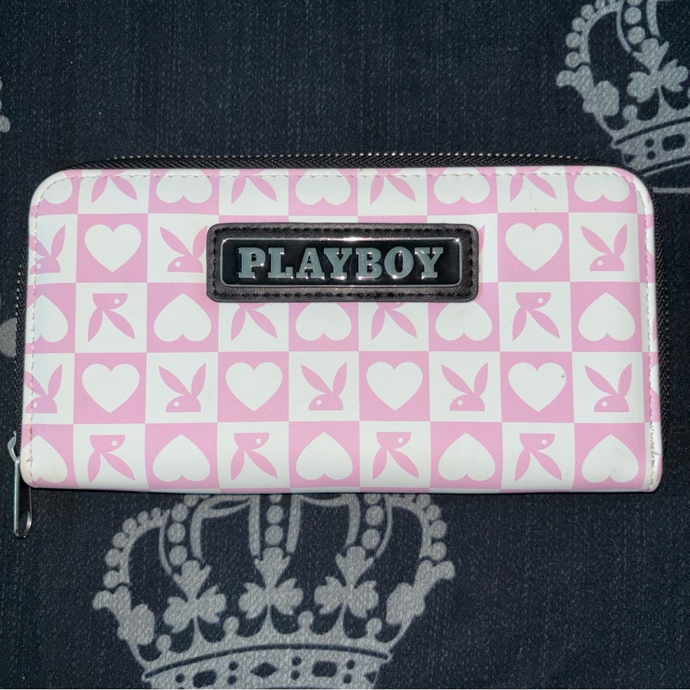 Playboy Pink and White Heart Wallet